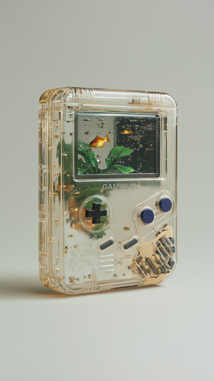 Goldfish object, transparent Game Boy aquarium
